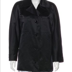 Valentino oversize satin black jacket